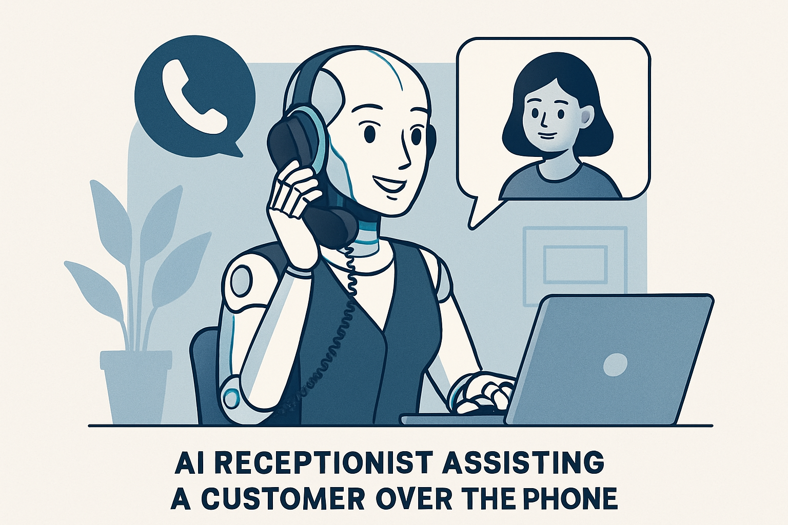 AI receptionist assisting a customer over the phone
